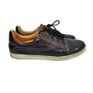 Bed Stu Mens Land Leather Lace Up Sneakers Sz 9 Brown Distressed Preppy Casual